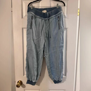 CLOTH & STONE Chambray Joggers Pull On Blue Pockets Womens Small